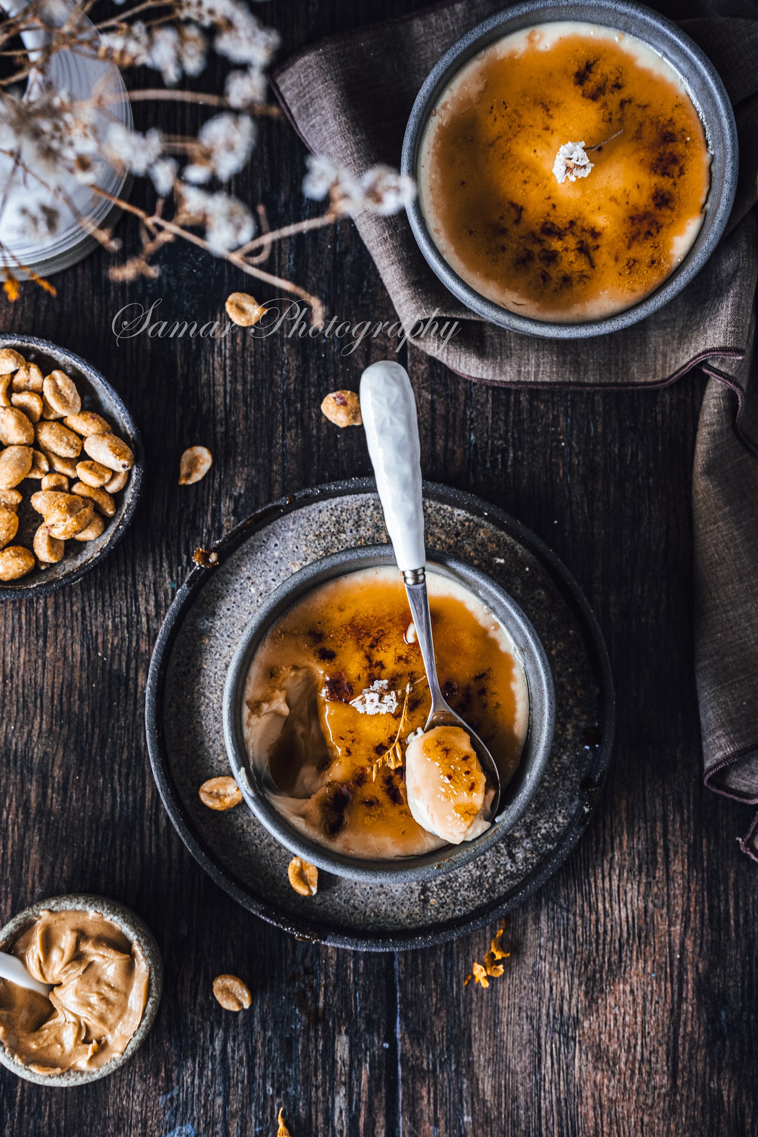 Crème brûlée beurre de cacahuetes