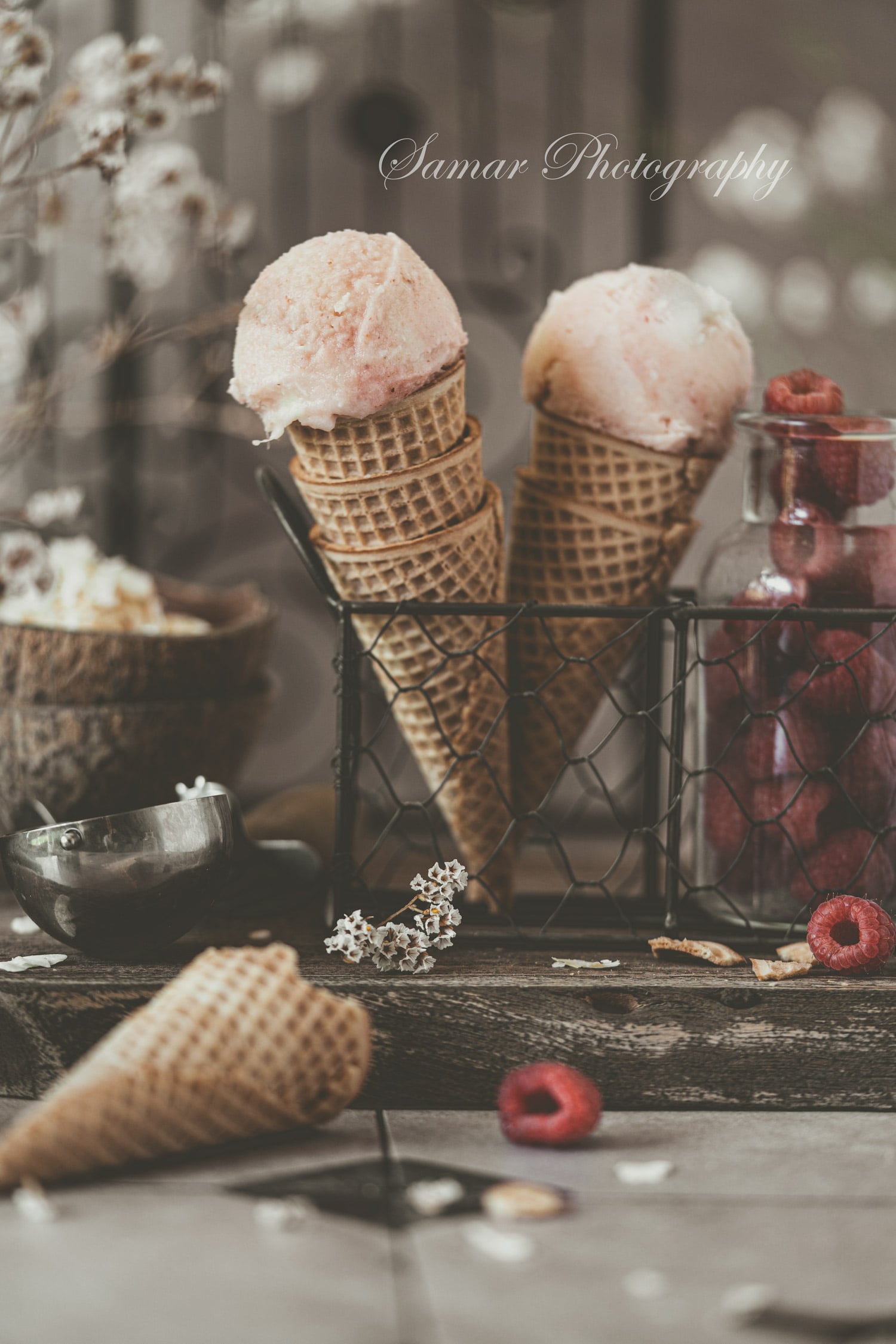 glace coco et framboise